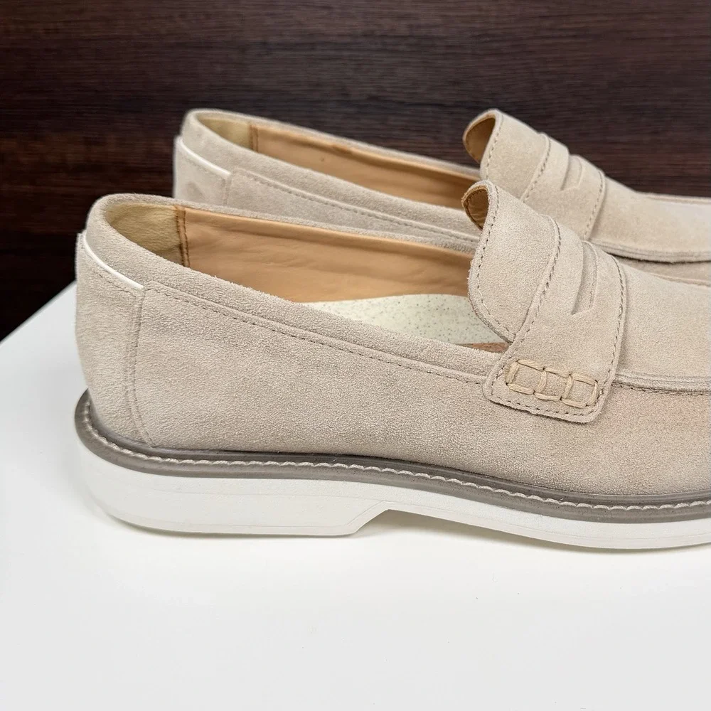 FootJoy Suede Penny Loafers Beige Taupe HybridPlus Bio 9 M - Unused Read 79076